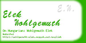 elek wohlgemuth business card
